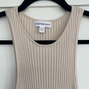 Calvin Klein Sleeveless Ribbed Midi Dress